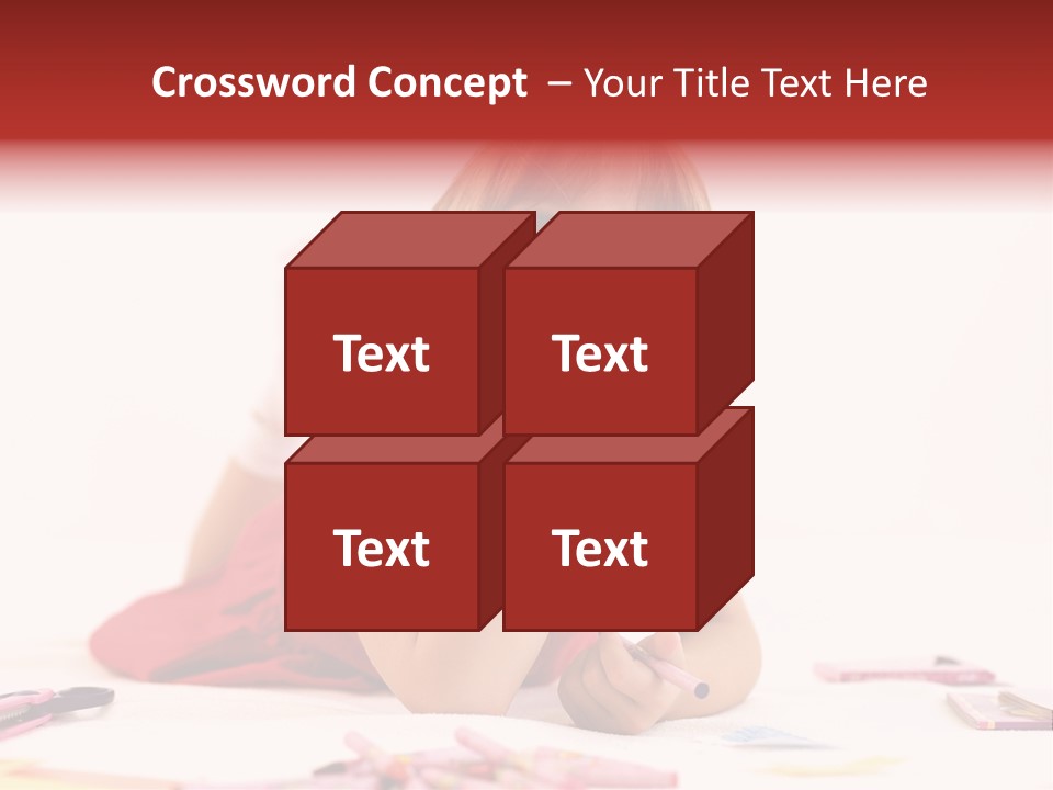 Little Girl Looking For A Drawing Concept PowerPoint Template