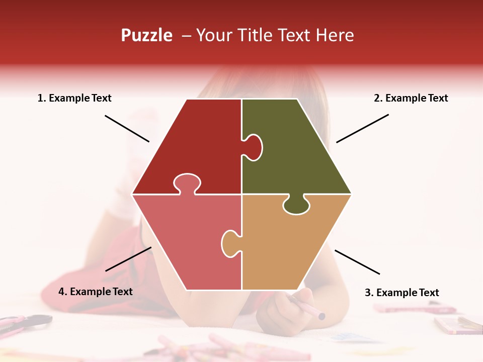 Little Girl Looking For A Drawing Concept PowerPoint Template