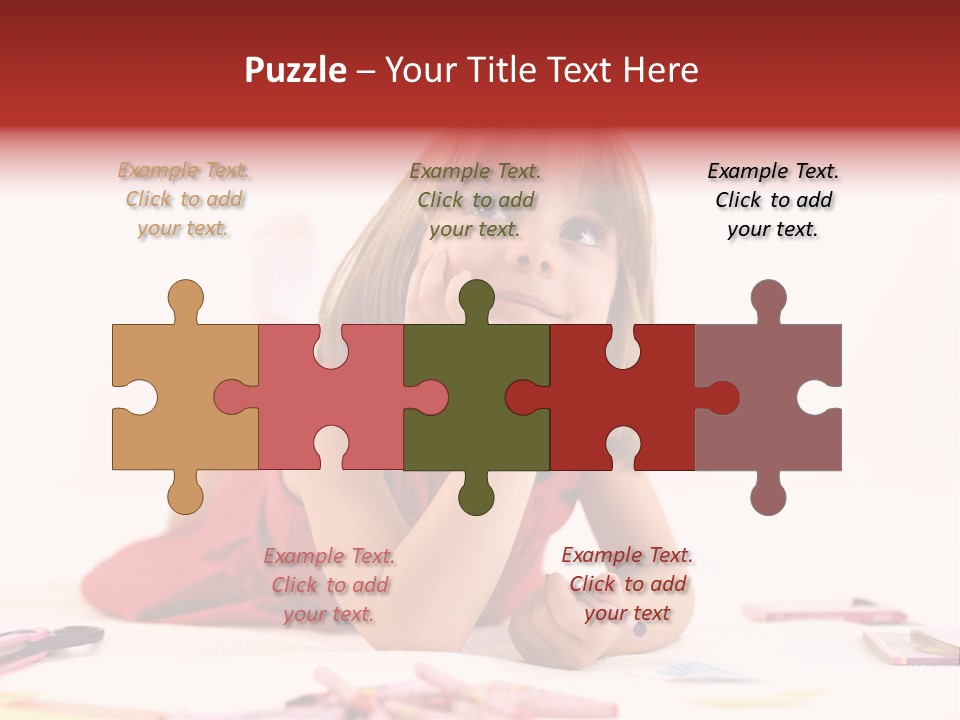 Little Girl Looking For A Drawing Concept PowerPoint Template