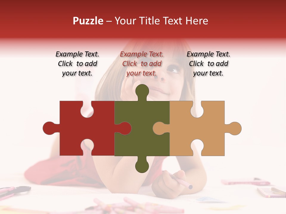 Little Girl Looking For A Drawing Concept PowerPoint Template