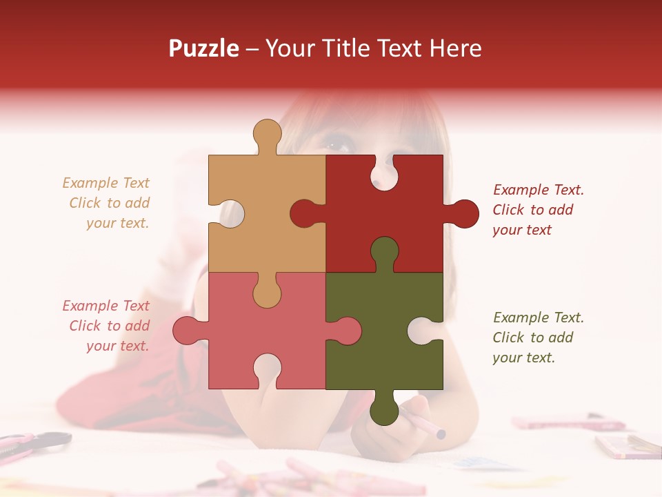 Little Girl Looking For A Drawing Concept PowerPoint Template