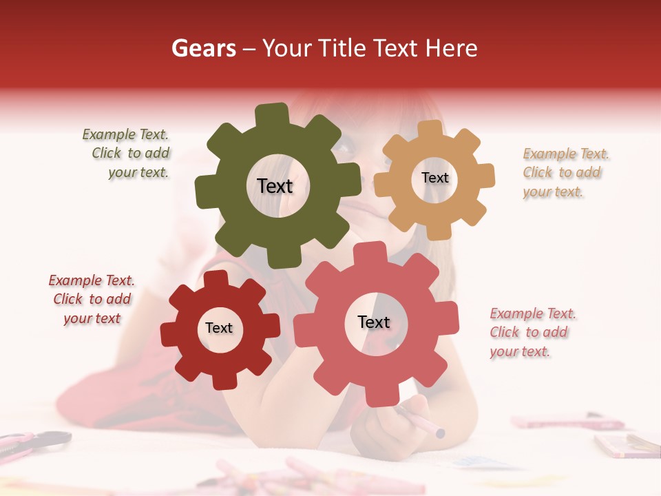 Little Girl Looking For A Drawing Concept PowerPoint Template