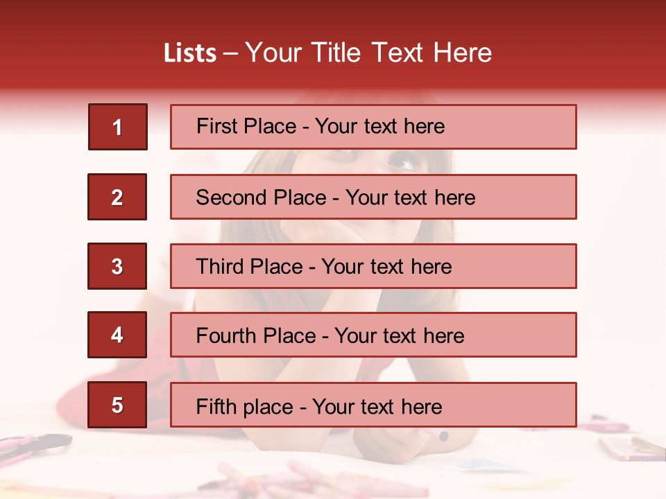 Little Girl Looking For A Drawing Concept PowerPoint Template