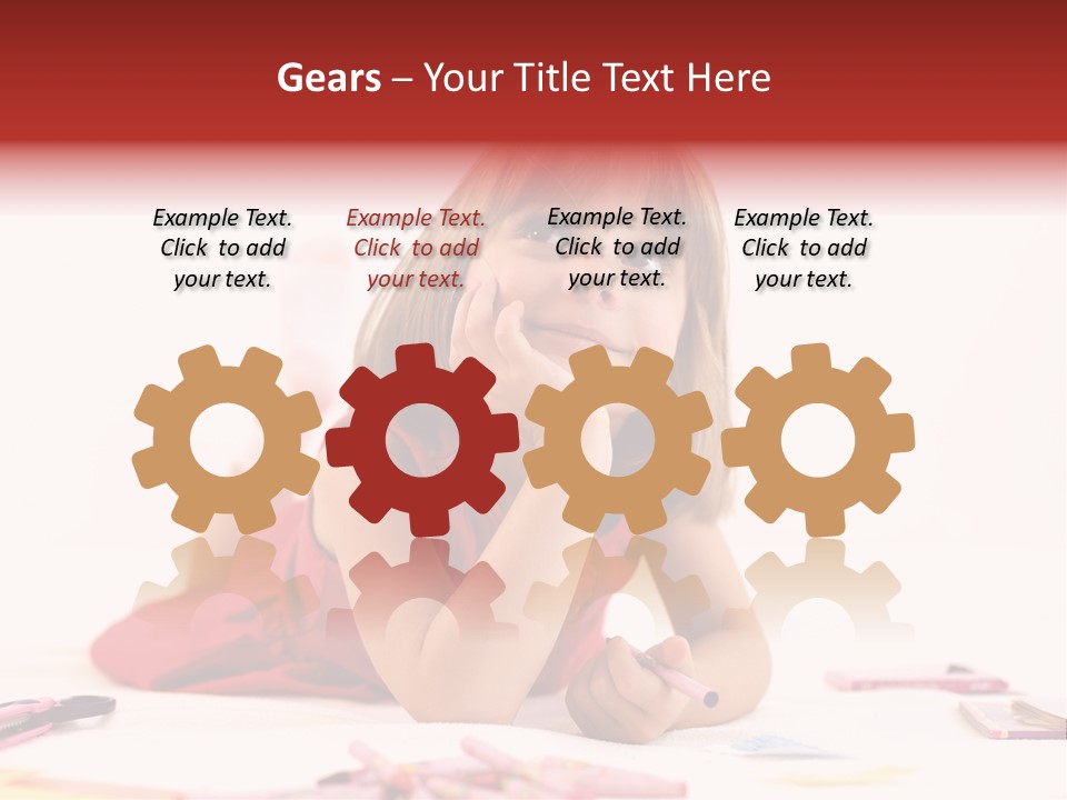 Little Girl Looking For A Drawing Concept PowerPoint Template