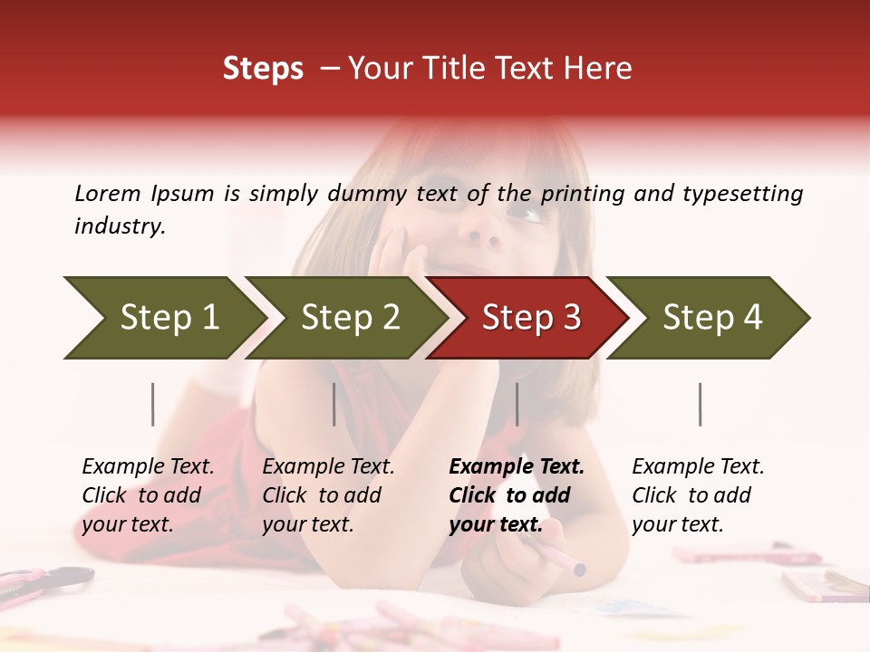 Little Girl Looking For A Drawing Concept PowerPoint Template