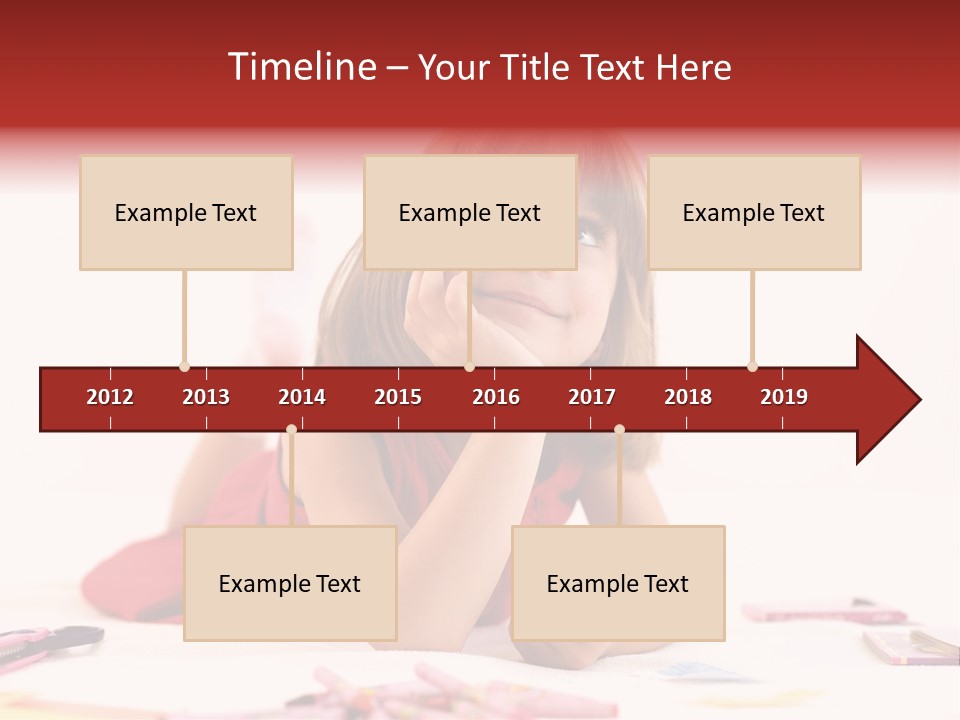 Little Girl Looking For A Drawing Concept PowerPoint Template