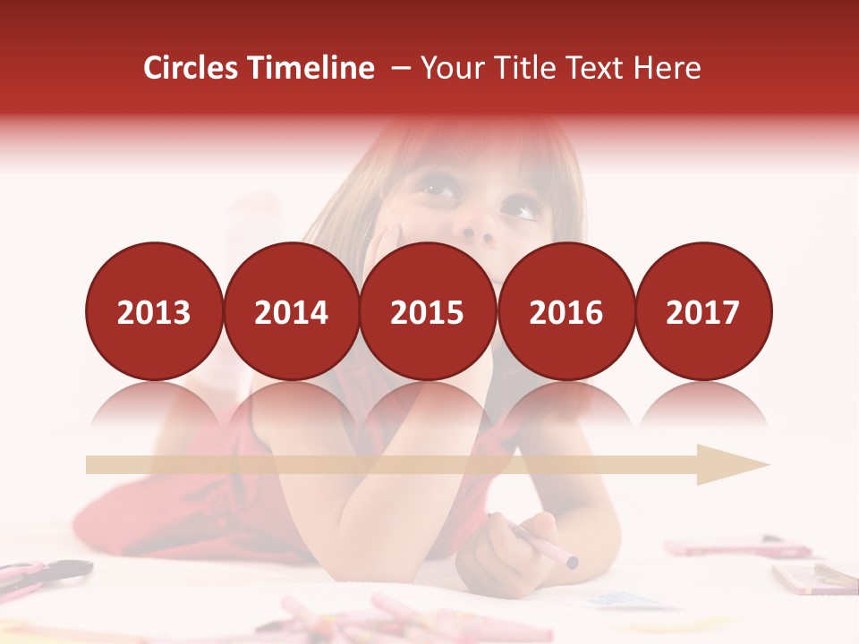 Little Girl Looking For A Drawing Concept PowerPoint Template