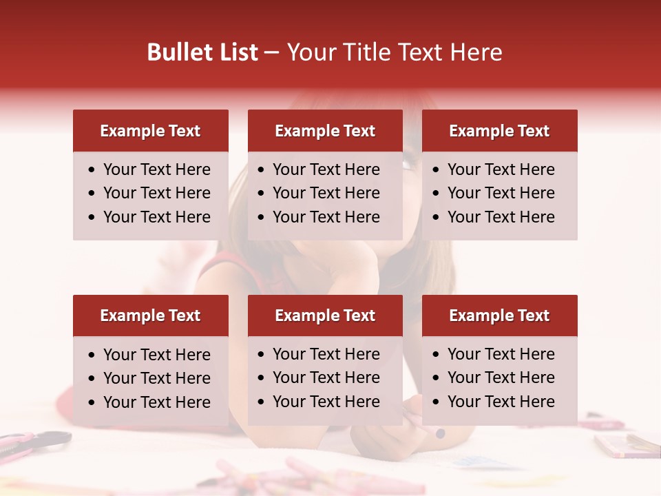 Little Girl Looking For A Drawing Concept PowerPoint Template