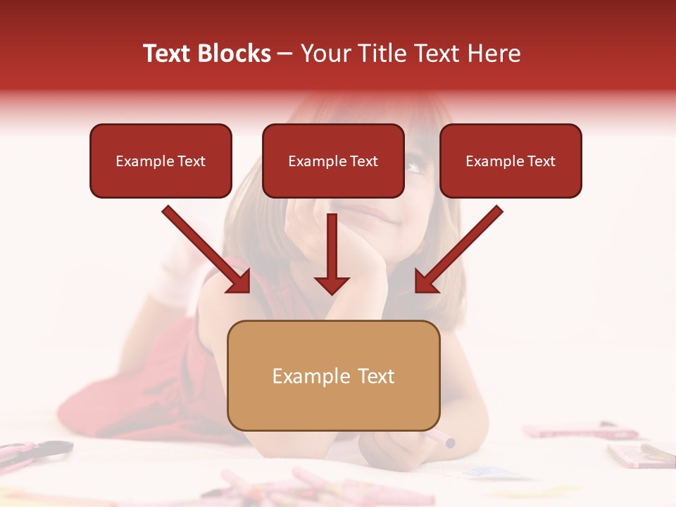 Little Girl Looking For A Drawing Concept PowerPoint Template