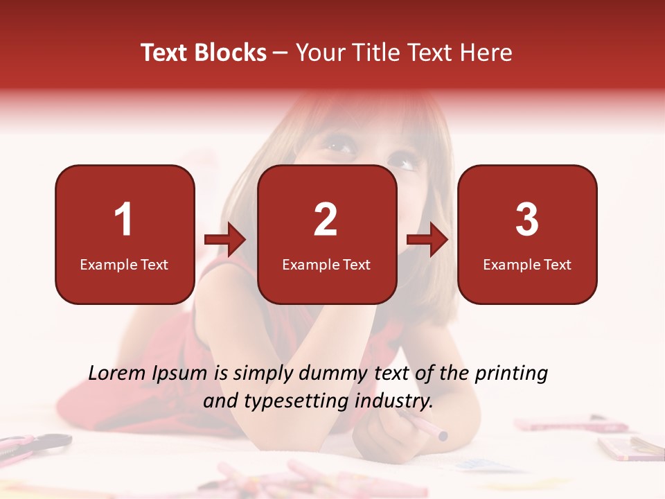 Little Girl Looking For A Drawing Concept PowerPoint Template