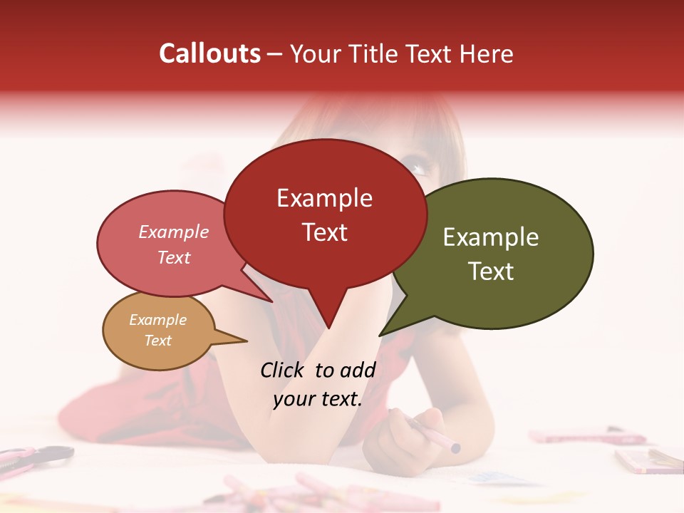 Little Girl Looking For A Drawing Concept PowerPoint Template