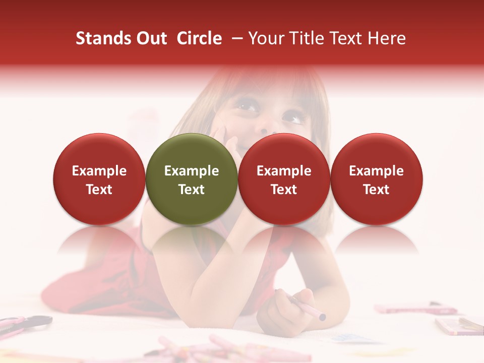 Little Girl Looking For A Drawing Concept PowerPoint Template