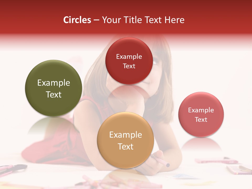 Little Girl Looking For A Drawing Concept PowerPoint Template