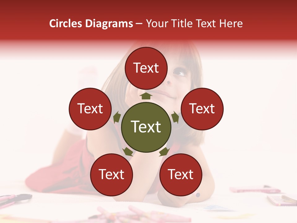 Little Girl Looking For A Drawing Concept PowerPoint Template