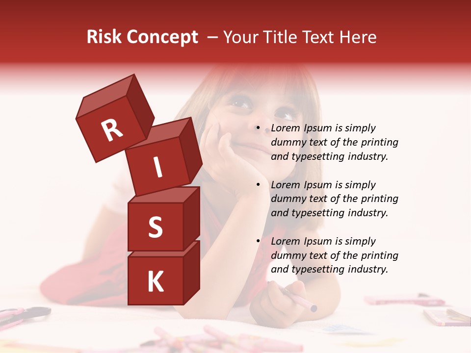 Little Girl Looking For A Drawing Concept PowerPoint Template