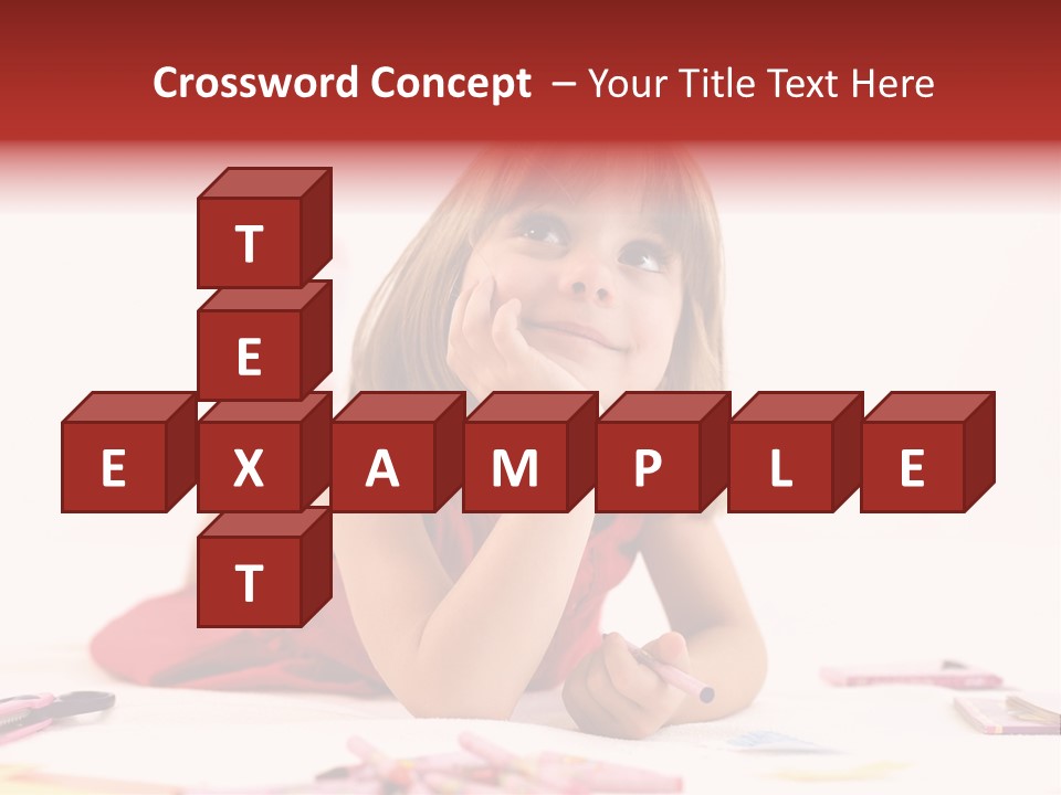 Little Girl Looking For A Drawing Concept PowerPoint Template