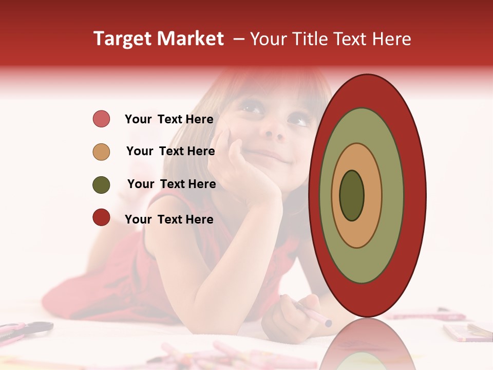 Little Girl Looking For A Drawing Concept PowerPoint Template