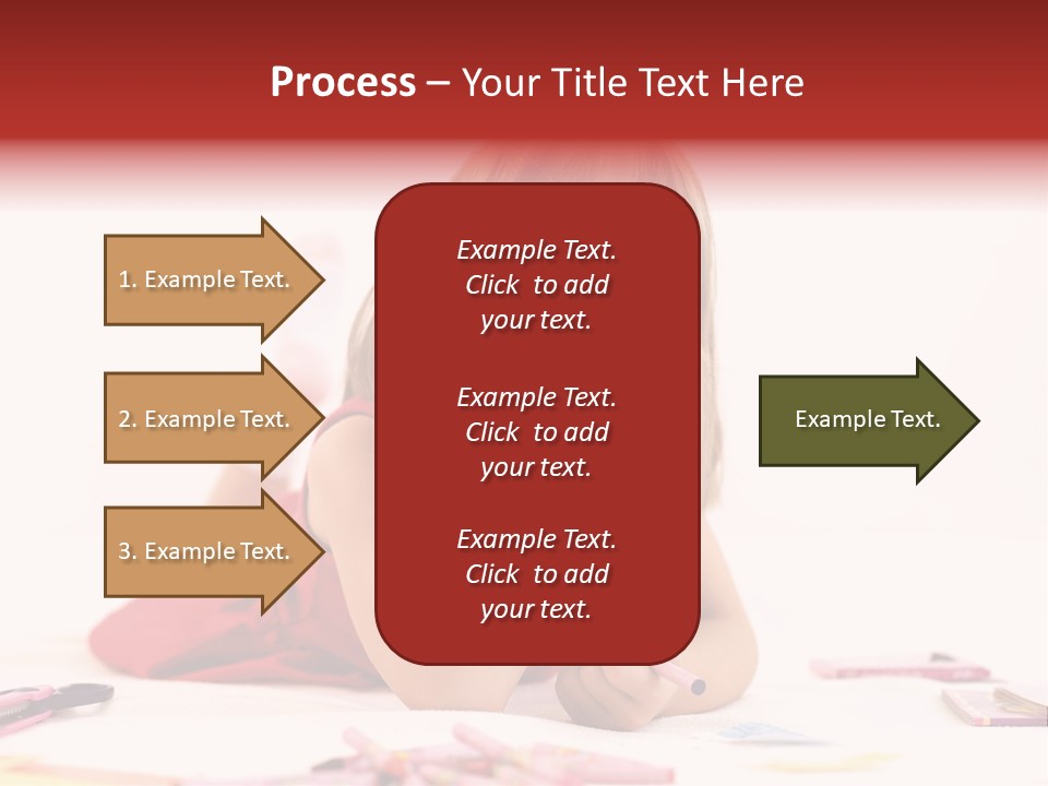 Little Girl Looking For A Drawing Concept PowerPoint Template