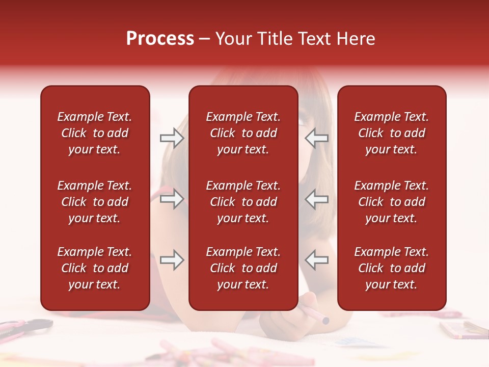 Little Girl Looking For A Drawing Concept PowerPoint Template