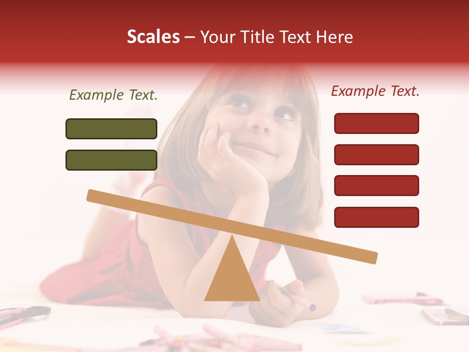 Little Girl Looking For A Drawing Concept PowerPoint Template