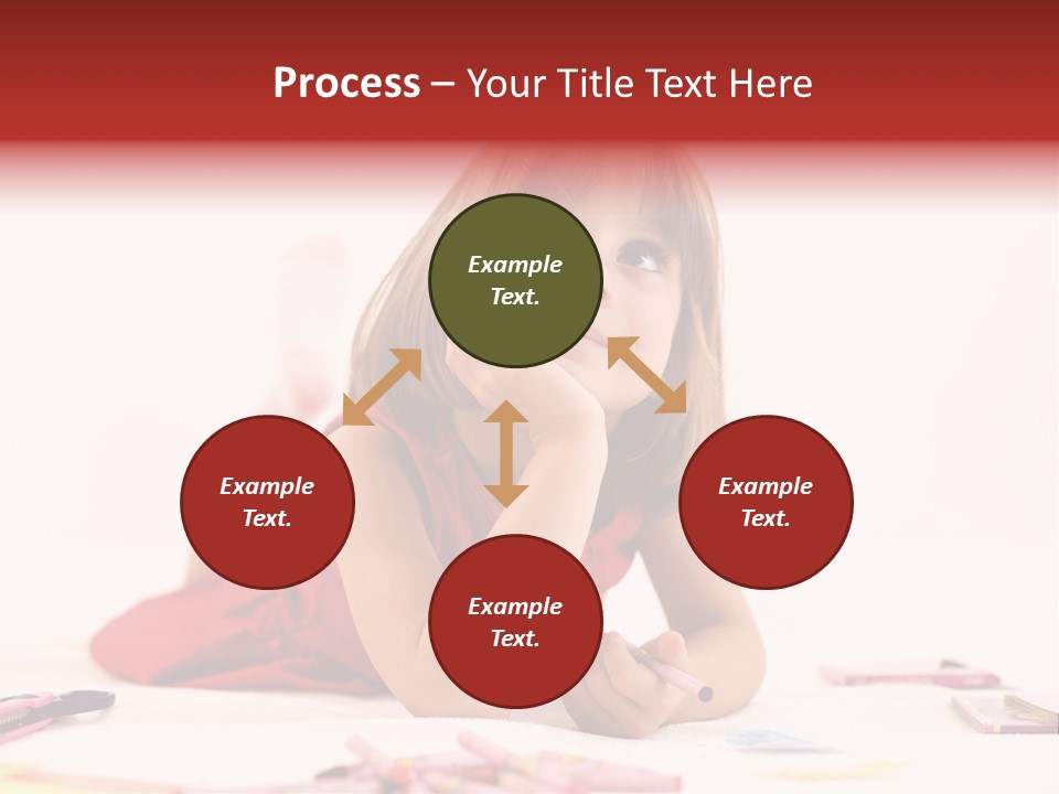 Little Girl Looking For A Drawing Concept PowerPoint Template