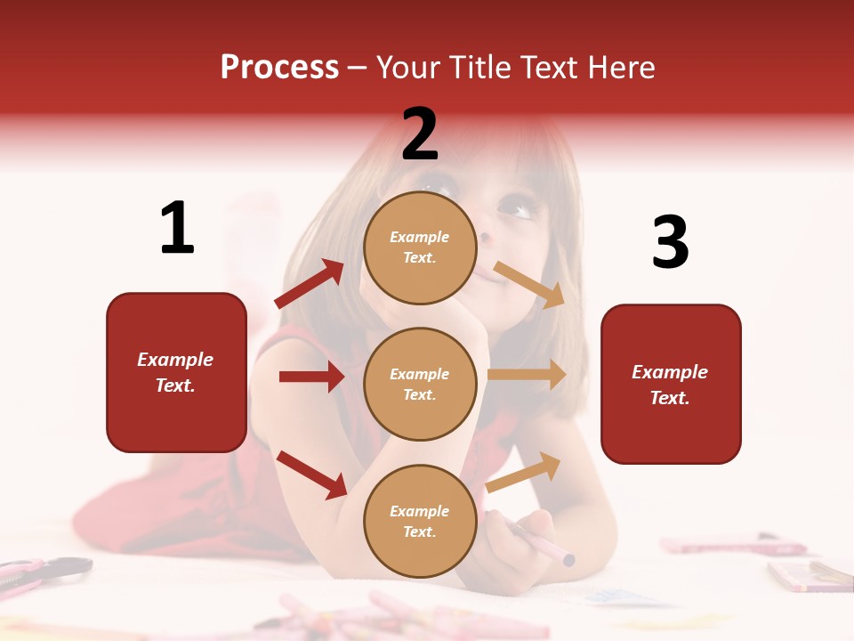 Little Girl Looking For A Drawing Concept PowerPoint Template