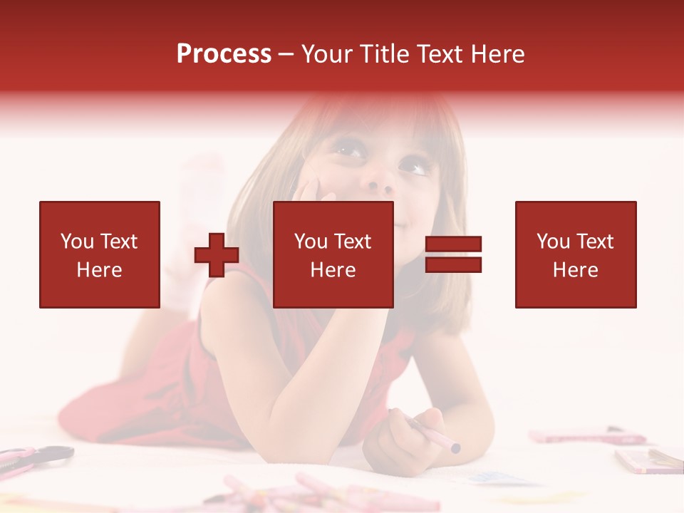 Little Girl Looking For A Drawing Concept PowerPoint Template