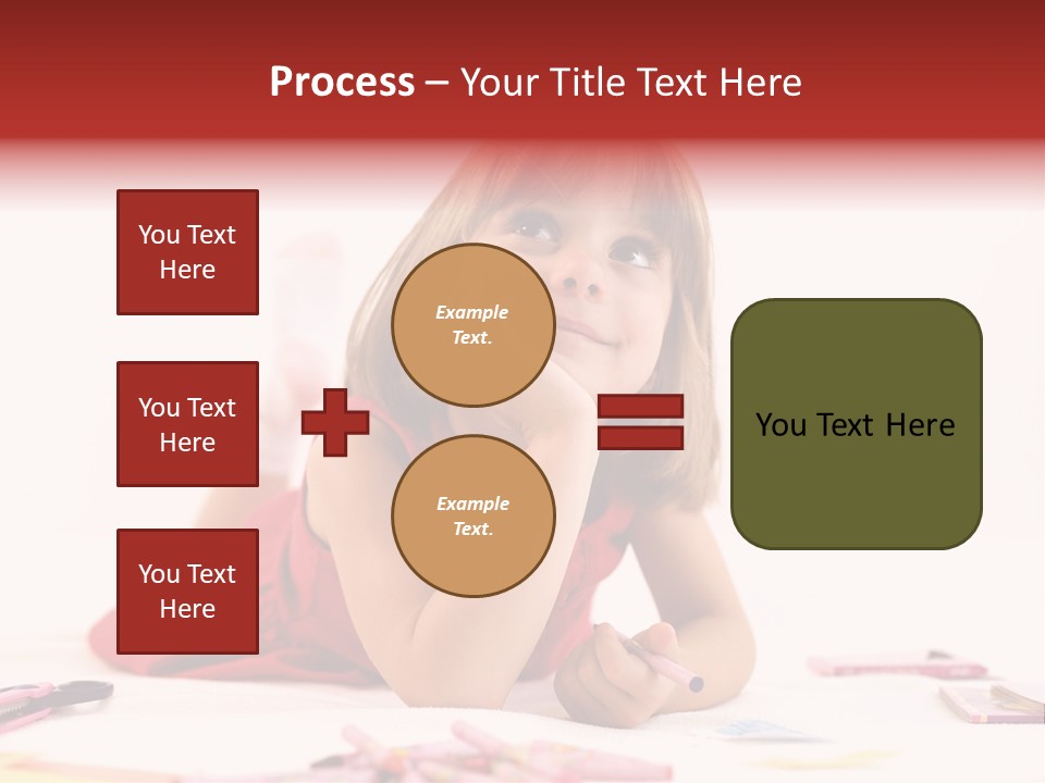 Little Girl Looking For A Drawing Concept PowerPoint Template