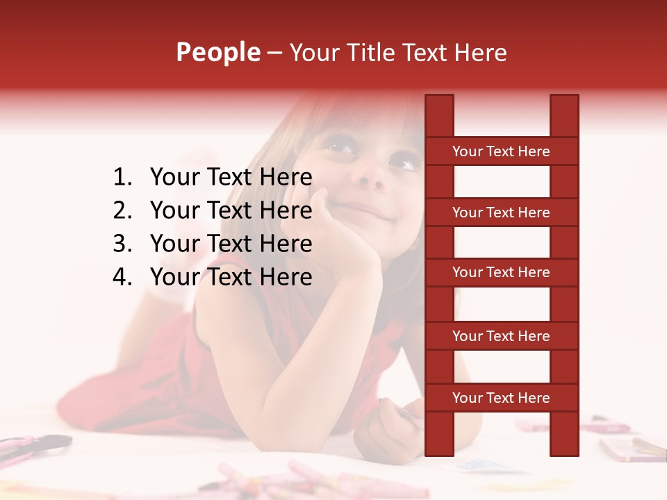 Little Girl Looking For A Drawing Concept PowerPoint Template