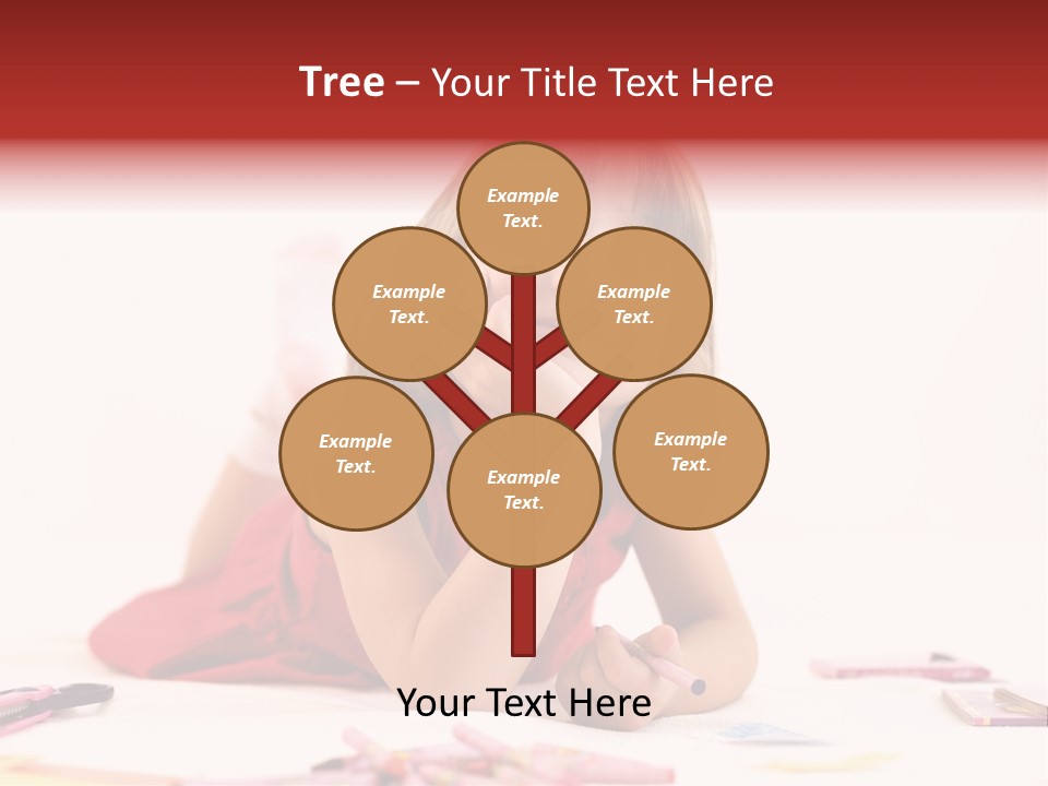 Little Girl Looking For A Drawing Concept PowerPoint Template