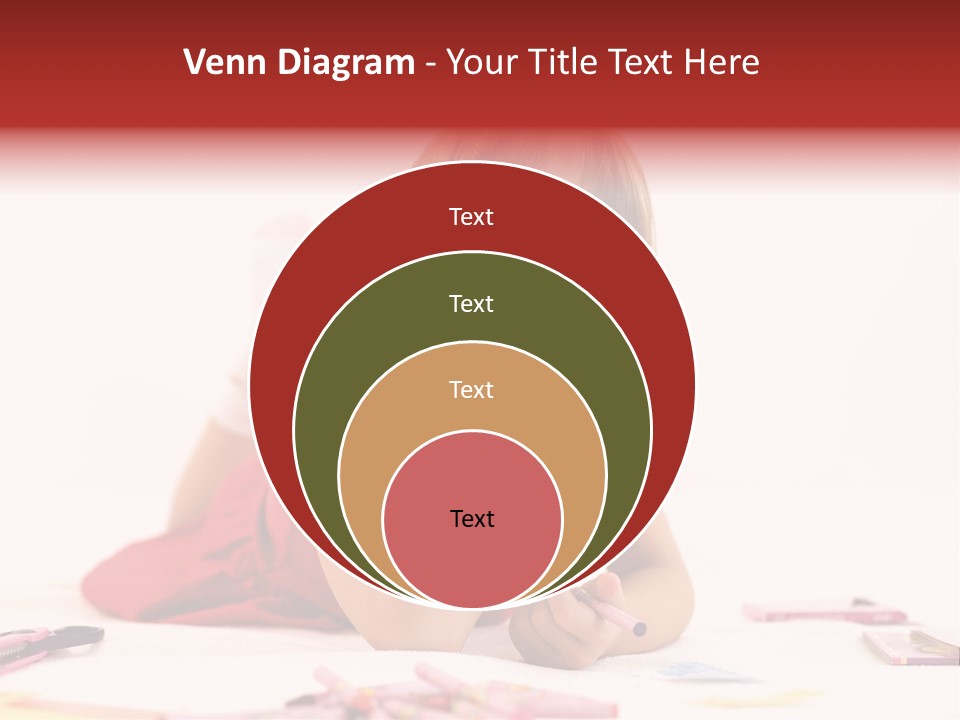 Little Girl Looking For A Drawing Concept PowerPoint Template