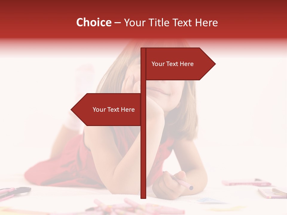 Little Girl Looking For A Drawing Concept PowerPoint Template