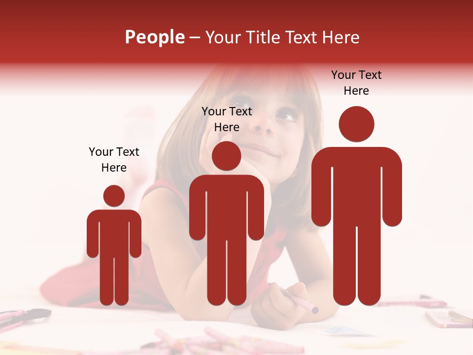 Little Girl Looking For A Drawing Concept PowerPoint Template