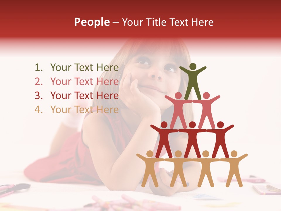 Little Girl Looking For A Drawing Concept PowerPoint Template