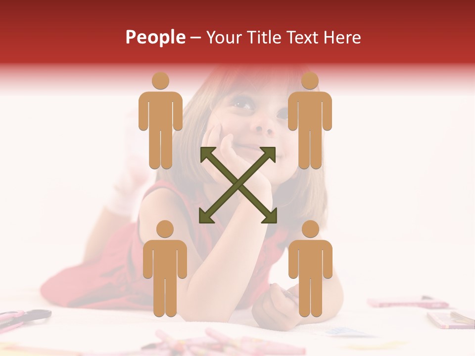 Little Girl Looking For A Drawing Concept PowerPoint Template