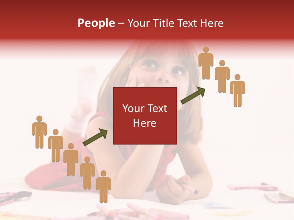 Little Girl Looking For A Drawing Concept PowerPoint Template