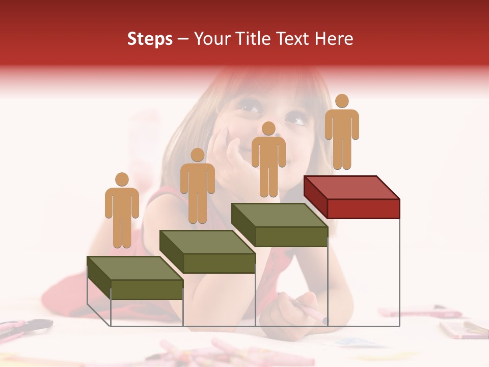 Little Girl Looking For A Drawing Concept PowerPoint Template