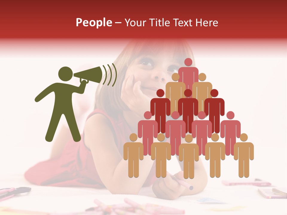 Little Girl Looking For A Drawing Concept PowerPoint Template