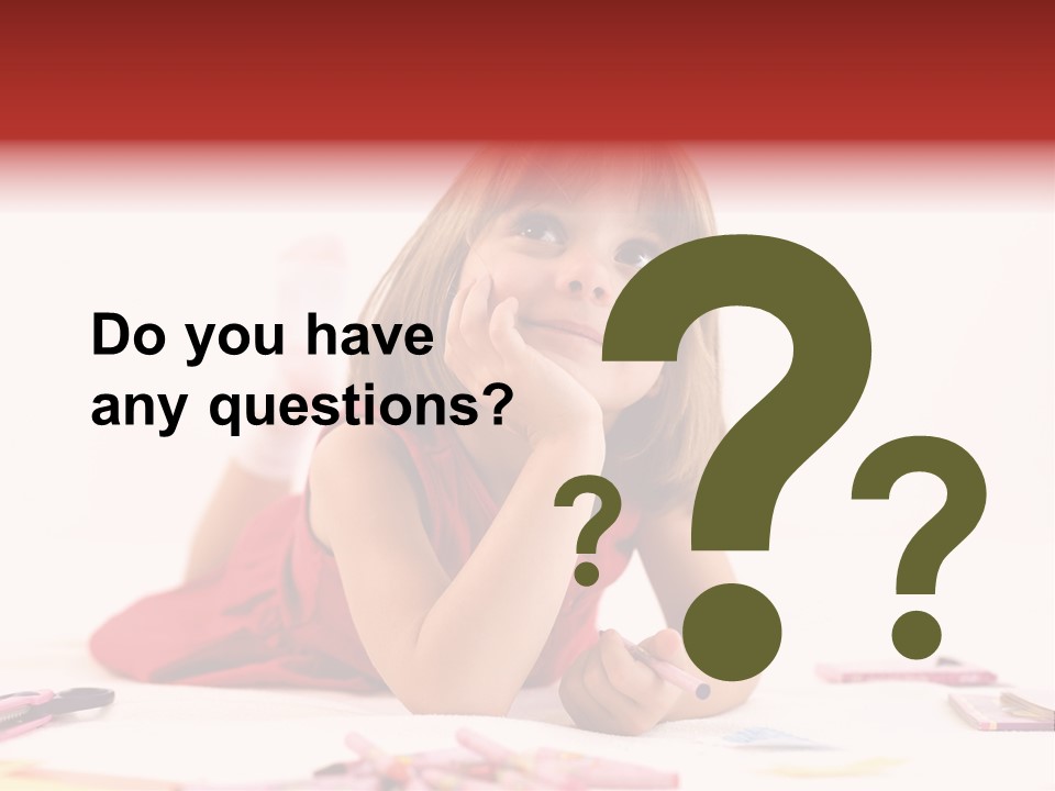 Little Girl Looking For A Drawing Concept PowerPoint Template