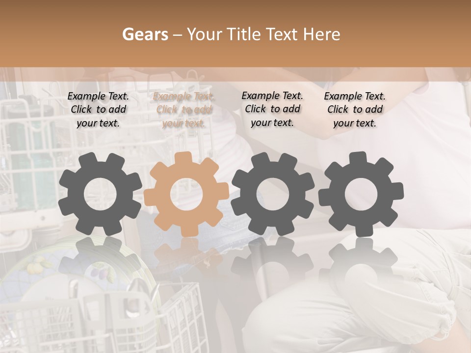 Mother And Daughter Loading Dishwasher PowerPoint Template