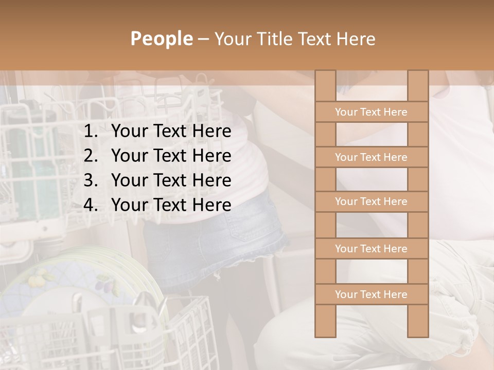 Mother And Daughter Loading Dishwasher PowerPoint Template