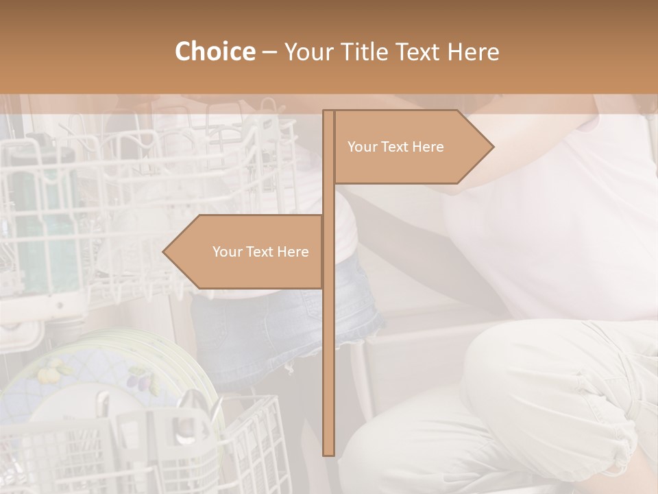 Mother And Daughter Loading Dishwasher PowerPoint Template
