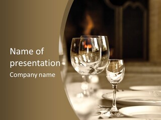 Glass Goblets On The Table PowerPoint Template