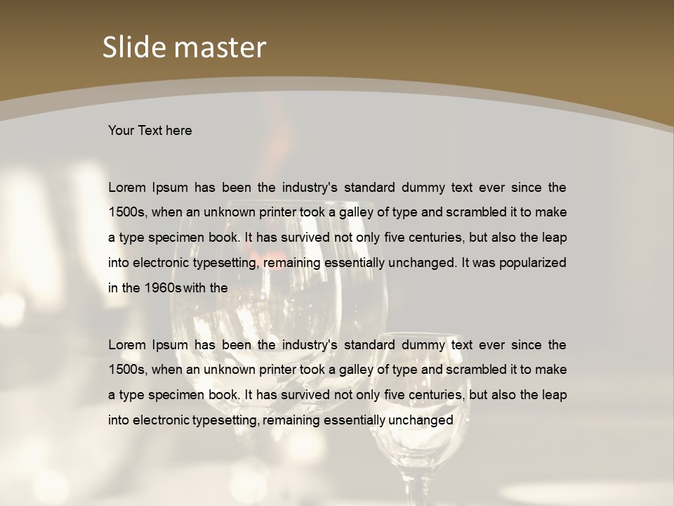 Glass Goblets On The Table PowerPoint Template