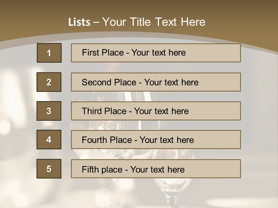 Glass Goblets On The Table PowerPoint Template