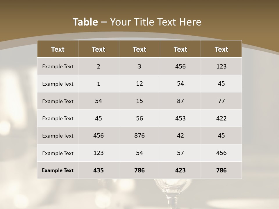 Glass Goblets On The Table PowerPoint Template