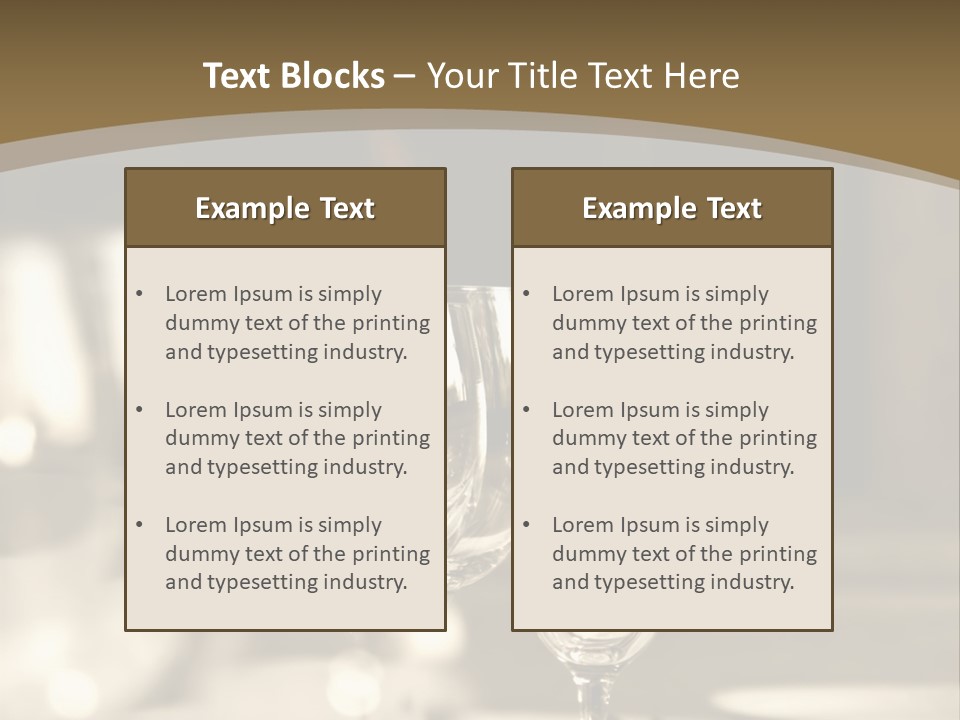 Glass Goblets On The Table PowerPoint Template