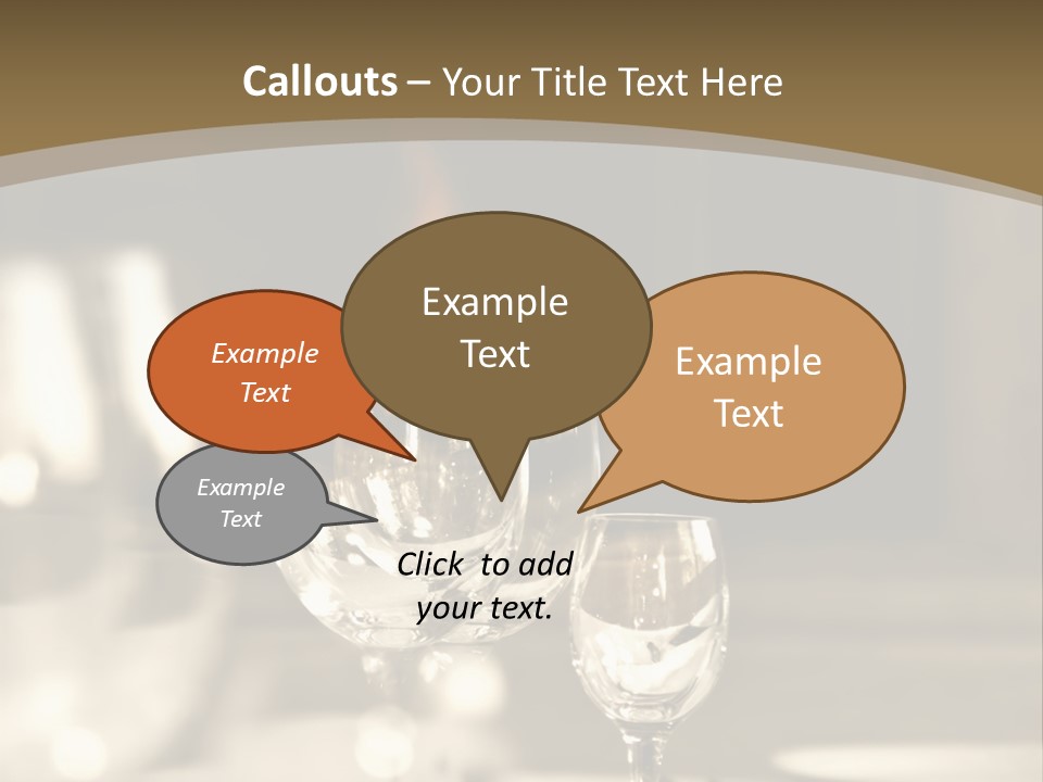 Glass Goblets On The Table PowerPoint Template