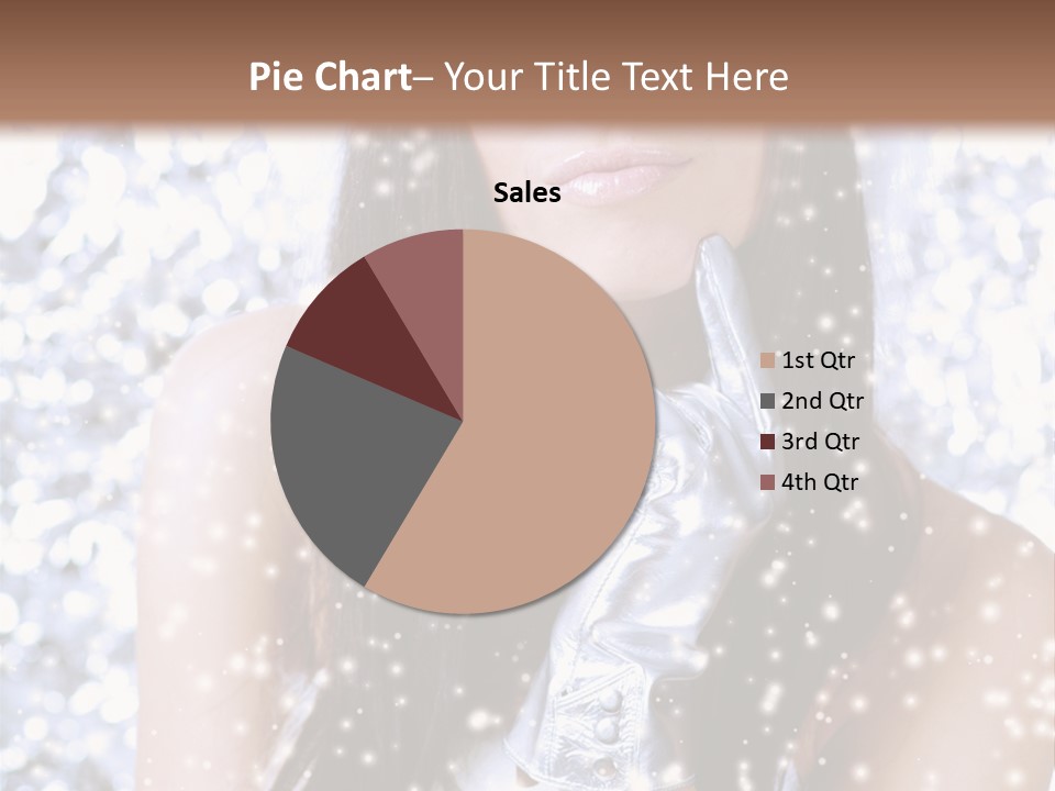 Winter Girl With Beautiful Make Up, Silver Gloves And Snow Flake, Silver Background PowerPoint Template