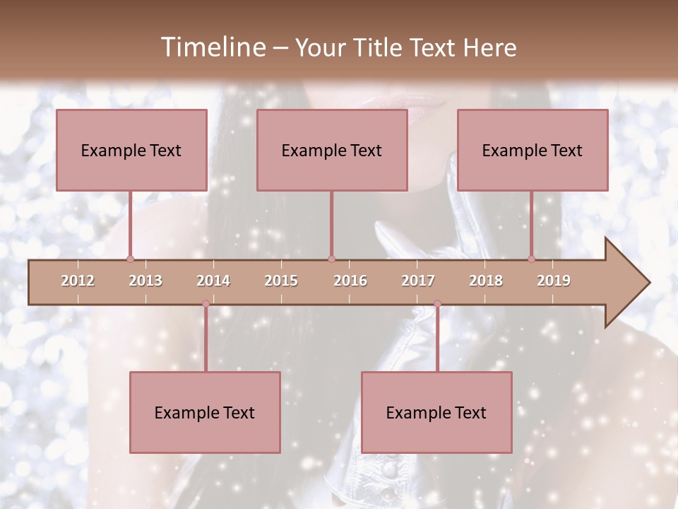 Winter Girl With Beautiful Make Up, Silver Gloves And Snow Flake, Silver Background PowerPoint Template